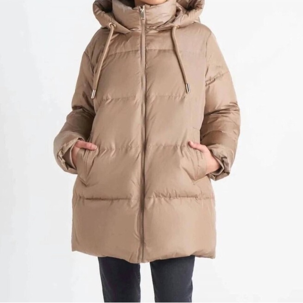 Dex Puffer Coat Oversized Small - Tan